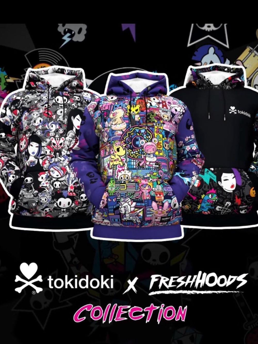 tokidoki unisex + Fresh Hoods collab Graphic Hoodie - FreshHoods Label - Picture 6 of 6